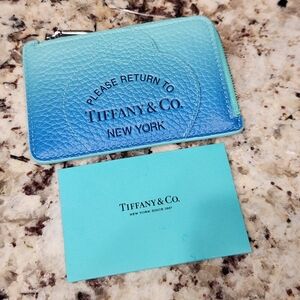 Tiffany & Co. Blue Return to Tiffany Gradient Ombre Leather Card Holder Wallet